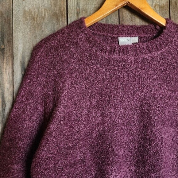 Asos Purple Berry Wool Blend Soft Knit Crew Neck Sweater Size 6 - Picture 3 of 6